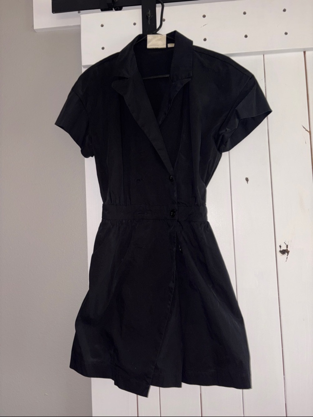 Anthropologie Black Short-Sleeve Shirt Dress